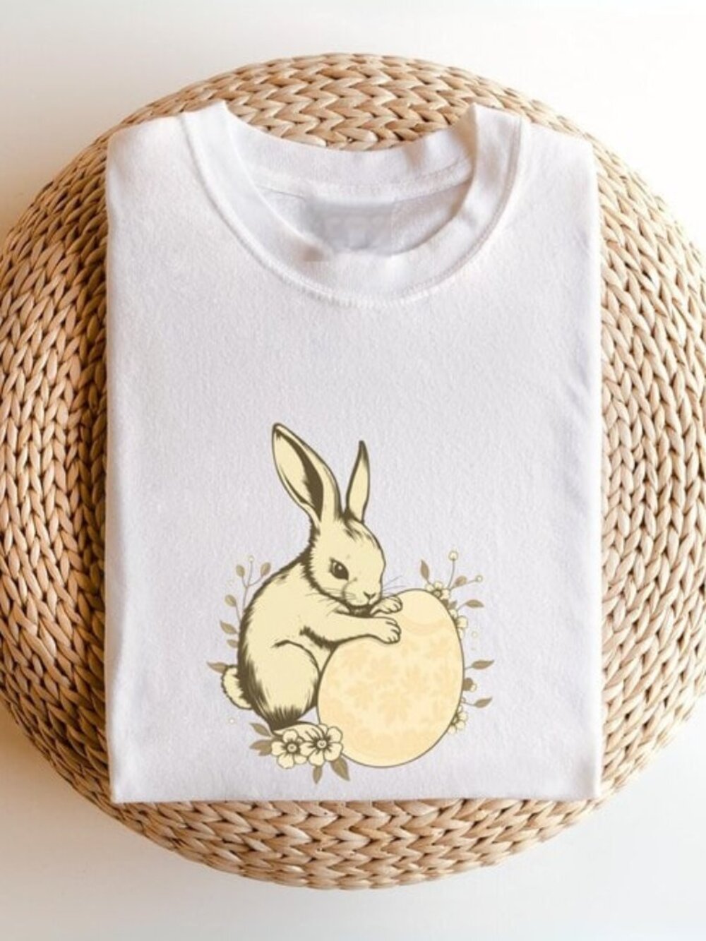 Easter Flower Bunny Shirt, Cute Bunny Shirt, Rabbit Tee, Happy Easter Day Gift